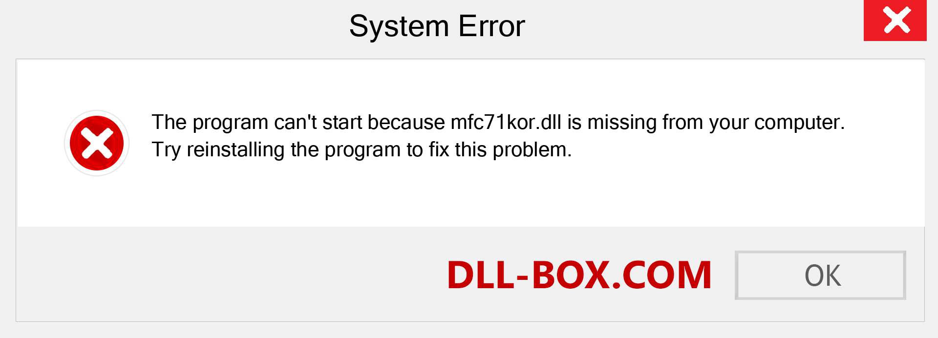  mfc71kor.dll file is missing?. Download for Windows 7, 8, 10 - Fix  mfc71kor dll Missing Error on Windows, photos, images