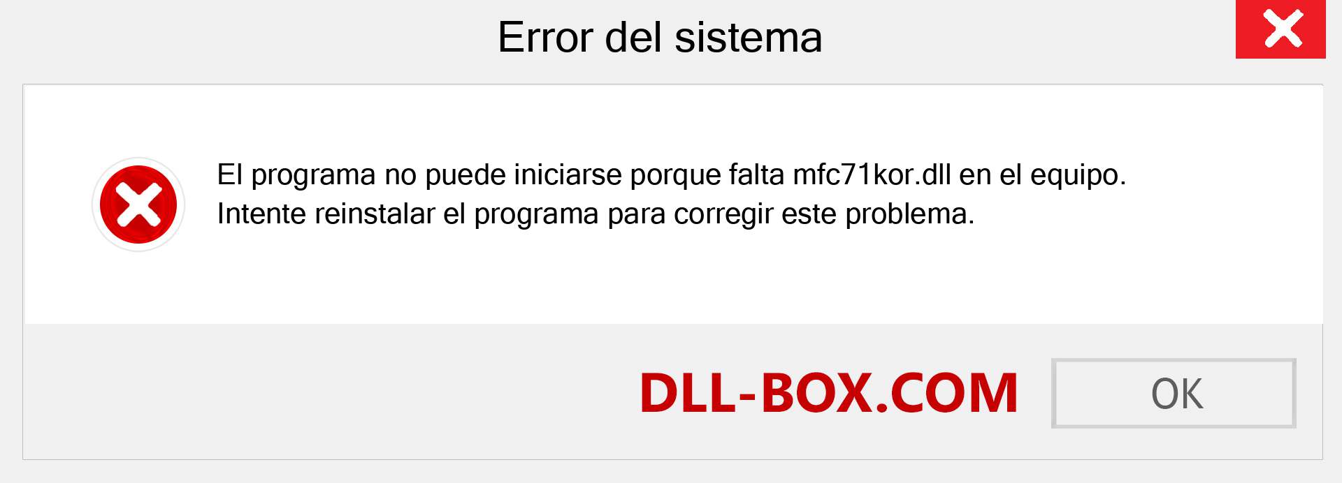 ¿Falta el archivo mfc71kor.dll ?. Descargar para Windows 7, 8, 10 - Corregir mfc71kor dll Missing Error en Windows, fotos, imágenes